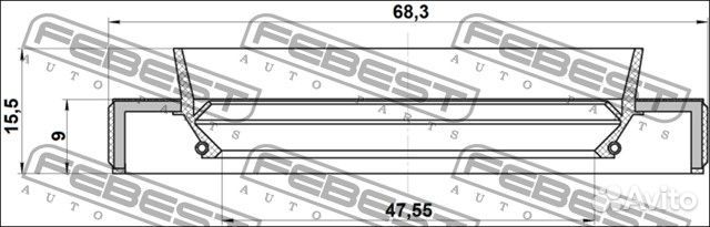 Сальник привода 47.55x68.3x9x15.5