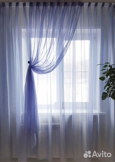 Штора тюль из полуорганзы 6,8 м новая