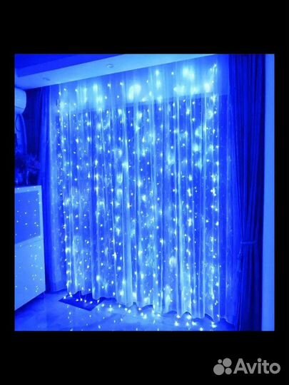 Гирлянда штора на окна