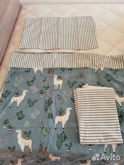 Постельное белье 1.5, хлопок, 2 комплекта