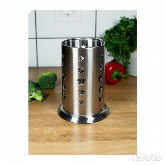 Подставка для столовых приборов 10*16 см, нерж. №4