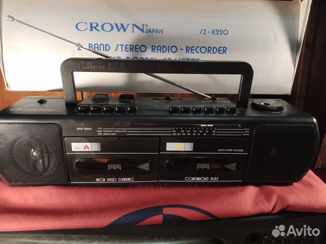 Crown sz-k220 винтаж двухкассетник