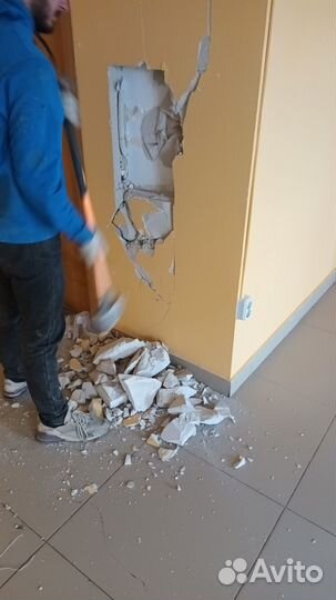 Демонтаж плитки стяжки стен и т.д