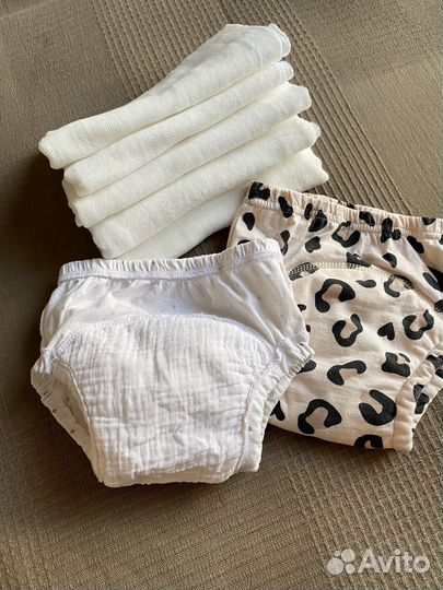 Многоразовые трусики и марлевые подгузники новые