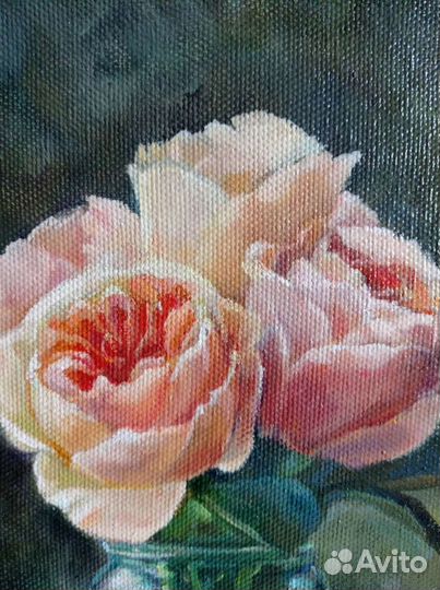 Заказать картину, картина, розы маслом