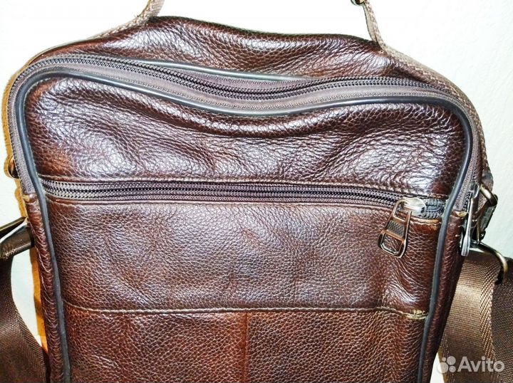 Мужская сумка через плечо натуральная кожа