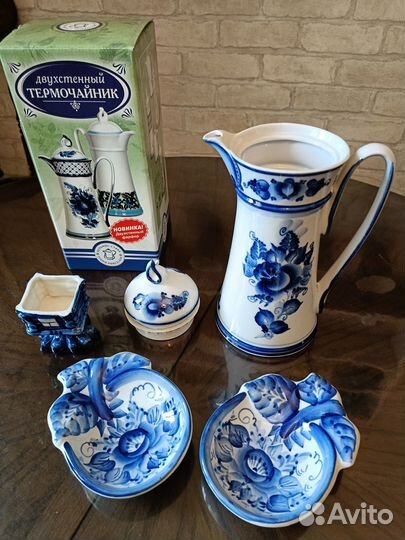 Чайник кувшин прованс заварочный фарфоровый гжель