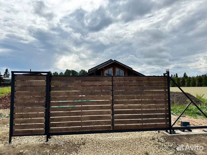 Откатные ворота под ключ с доставкой и установкой