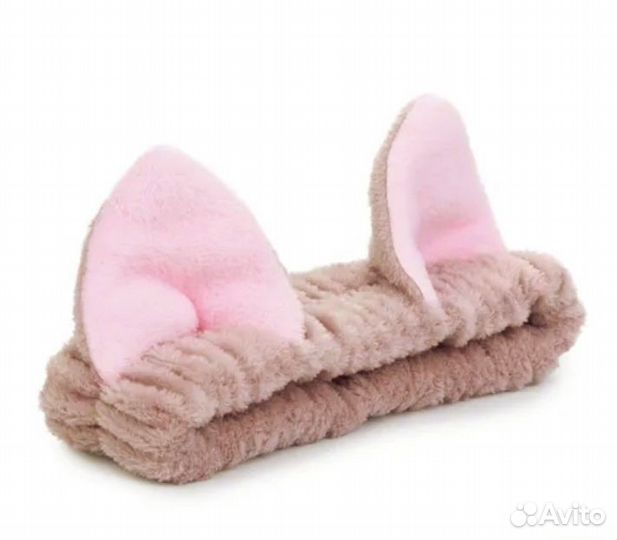 Новая повязка на голову с ушками косметическая