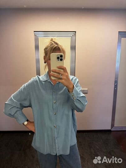 Massimo dutti рубашка джинсовая