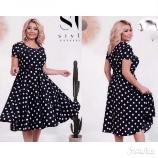 Новое платье летнее в горошек 58-60 размер