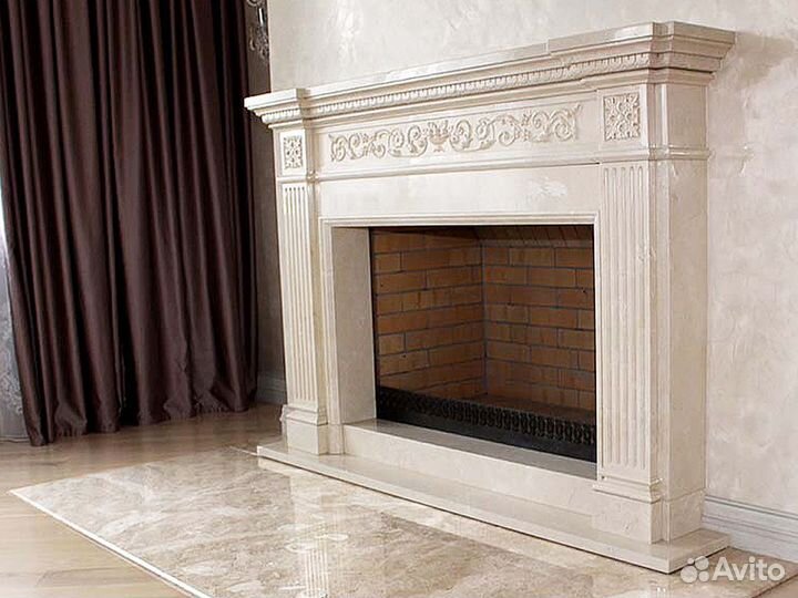Камин из белого мрамора
