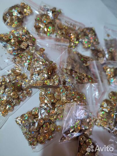 Пайетки золотые