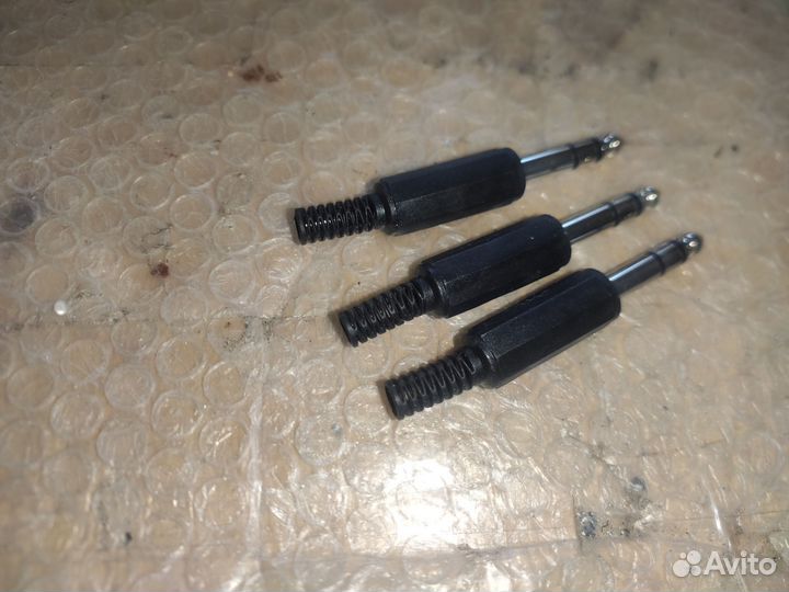 Разъем аудио 6.3 мм шт стерео пластик на кабель