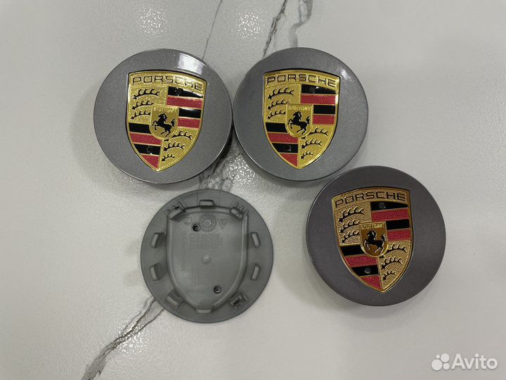 Колпачки в диски Porsche 76 мм колесные графитовые