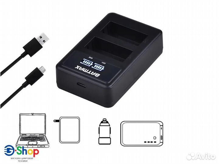 Зарядное Batmax на 2x слота акб Canon LP-E6