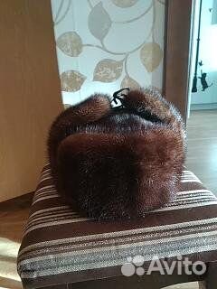 Шапка- ушанка из меха норки