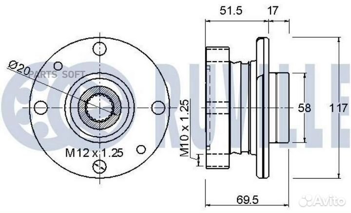 Ruville 220130 Подшипник-ступица fiat VAG Marbella T.T. Y 10 4WD Y 10 escluso 4WD e Turbo T.T. Panda