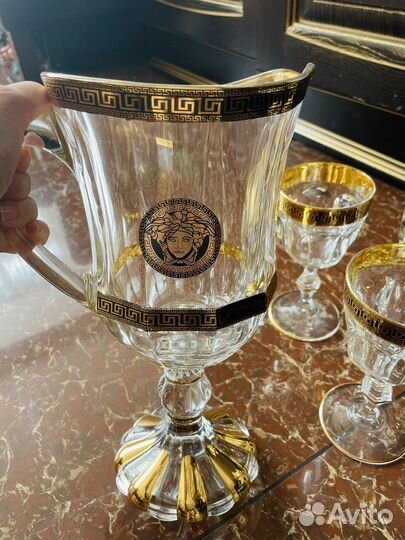 Хрустальные бокалы с 2 Графинами на 12 персон
