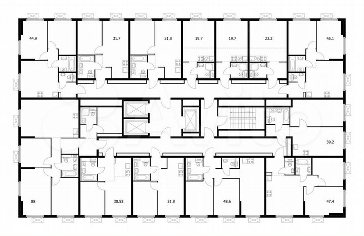 2-к. квартира, 47,4 м², 10/25 эт.