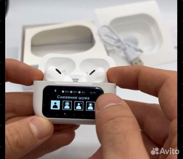 Беспроводные наушники W&O Pods 2 с LED-Экраном