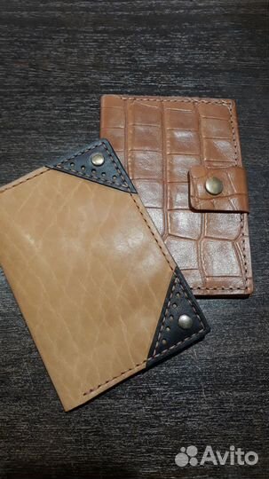 Обложка на паспорт и автодокументы натур. кожа