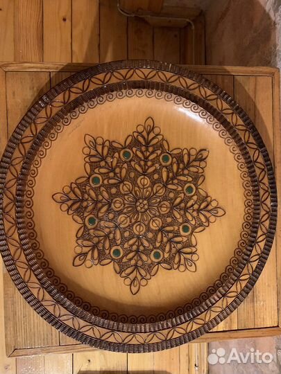 Деревянная декоративная тарелка (панно)