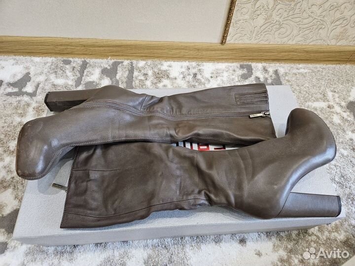 Сапоги кожаные женские