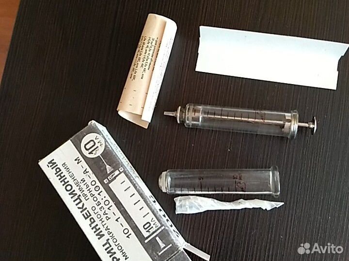 Шприц стеклянный, иньекционный