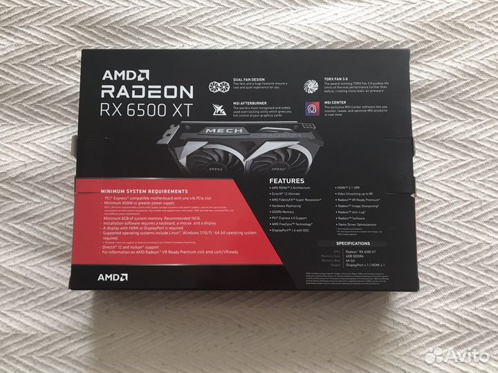 Видеокарта MSI AMD Radeon RX 6500 XT mech 2X OC
