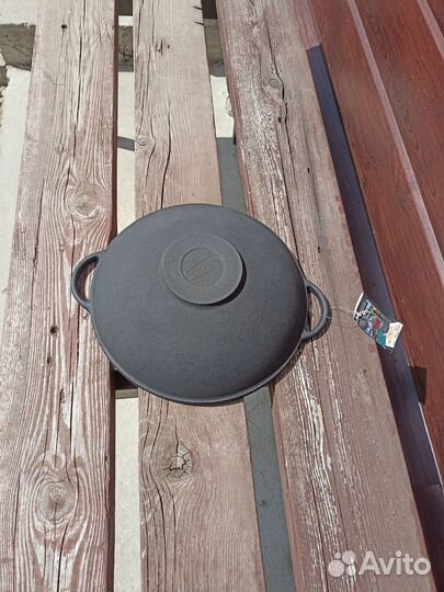 Сковорода вок чугунная 300*90,Ситон