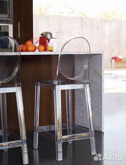 Стулья барные Kartell Италия прозрачный