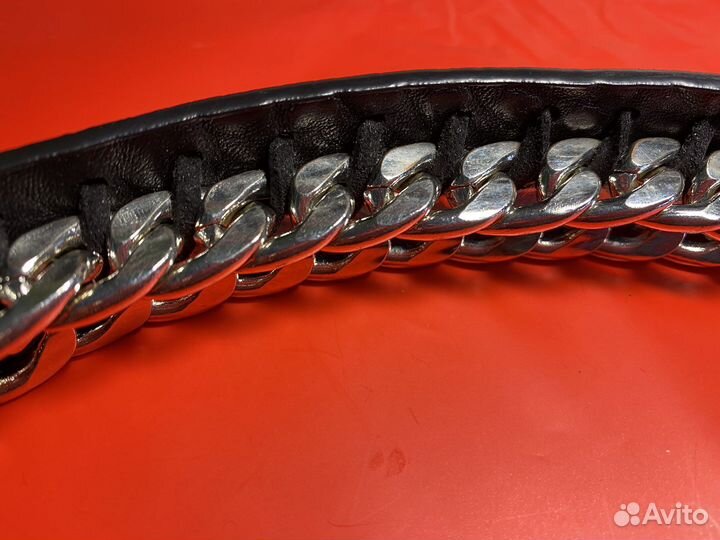 Ремень женский кожаный с цепями