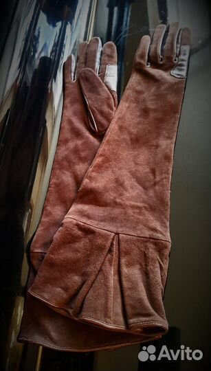 Перчатки женские высокие замша/кожа (7) Eleganzza