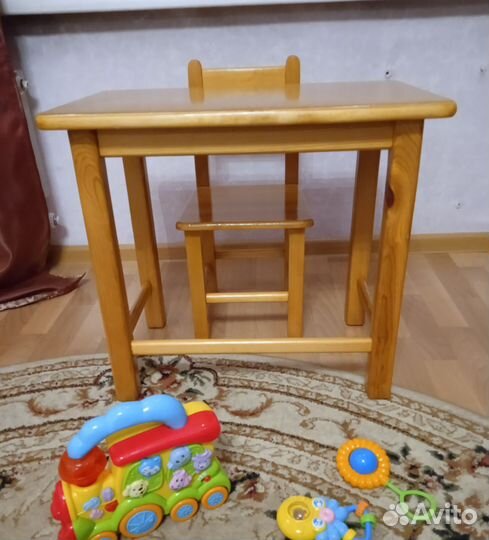 Детский стол и стул дерево массив