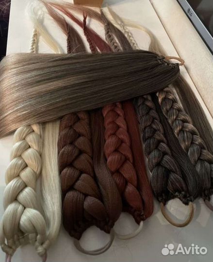 Хвост-коса на резинке, хвосты на резинке