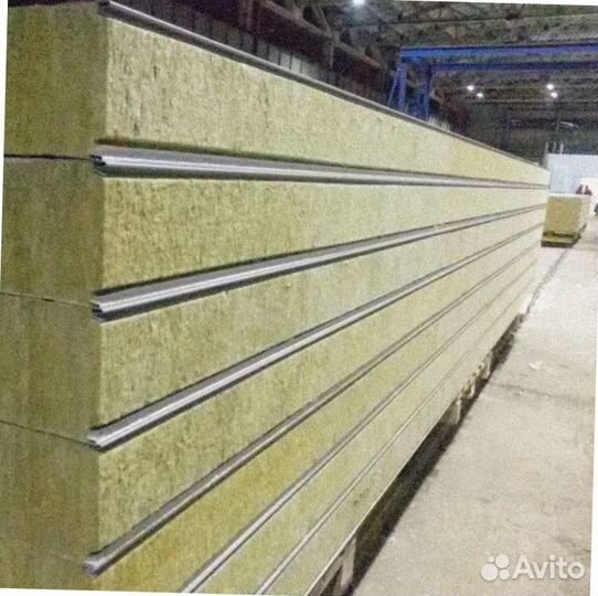 Сэндвич панели стеновые минерал. вата от 200 м2