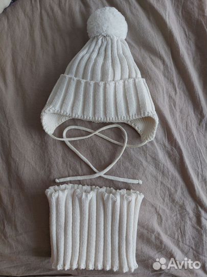 Комплект шапка и снуд зима