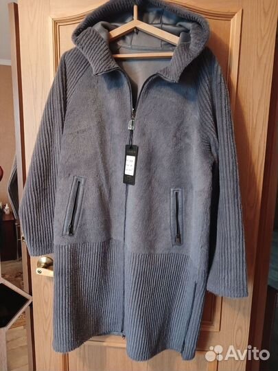 Женская весенняя двухсторонняя дубленка 58-60