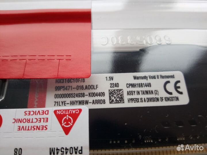 DDR3 8GB 1600MHz HyperX Fury CL10-10-10 новая