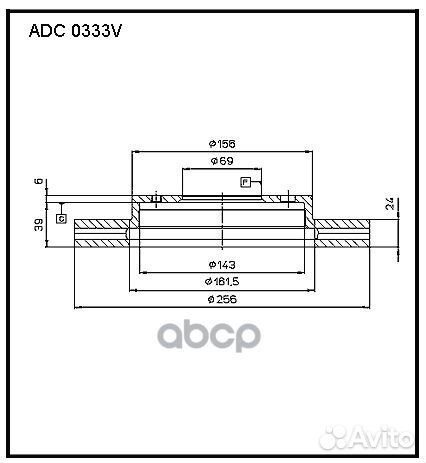 ADC0333V диск тормозной передний Mitsubishi Ga