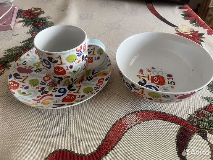 Набор детской посуды фарфор