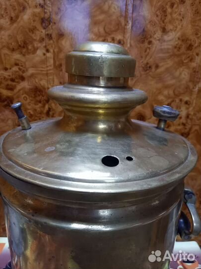 Самовар угольный старинный латунь