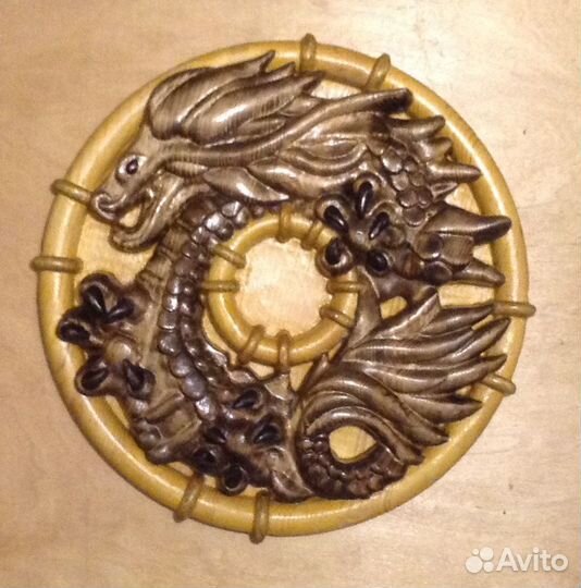 Драконы Инь Янь и др Резные Картины Панно Дерево