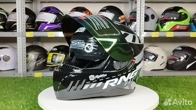 Шлем для мотоцикла-закрытый RNG. Зеркальный визор
