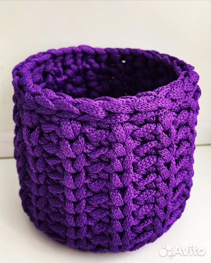 Корзина интерьерная для хранения вязаная