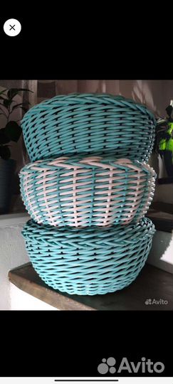 Кашпо из искусственного ротанга