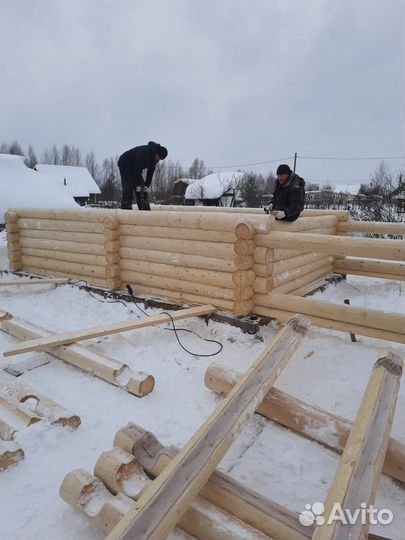 Сруб дома баня