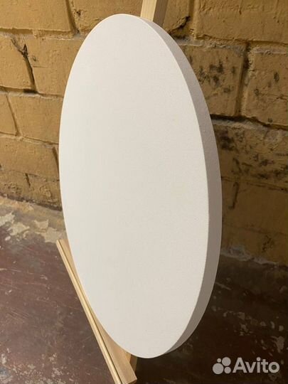 Круглый белый грунтованный холст диаметр 60 см