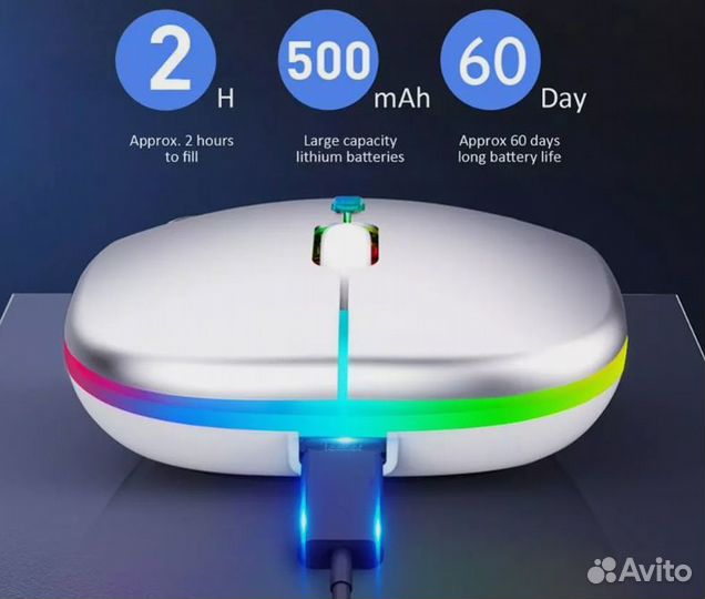 Беспроводная мышь перезаряжаемая (аккумулятор)